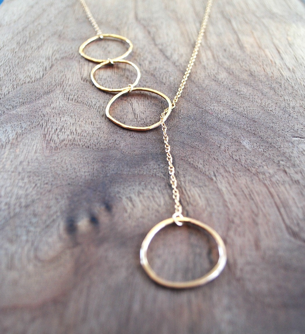Gold Lariat Necklace Gold Circle Necklace Necklace For