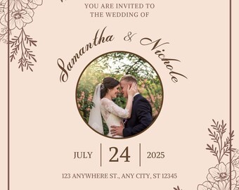 Digital wedding cards printable templates