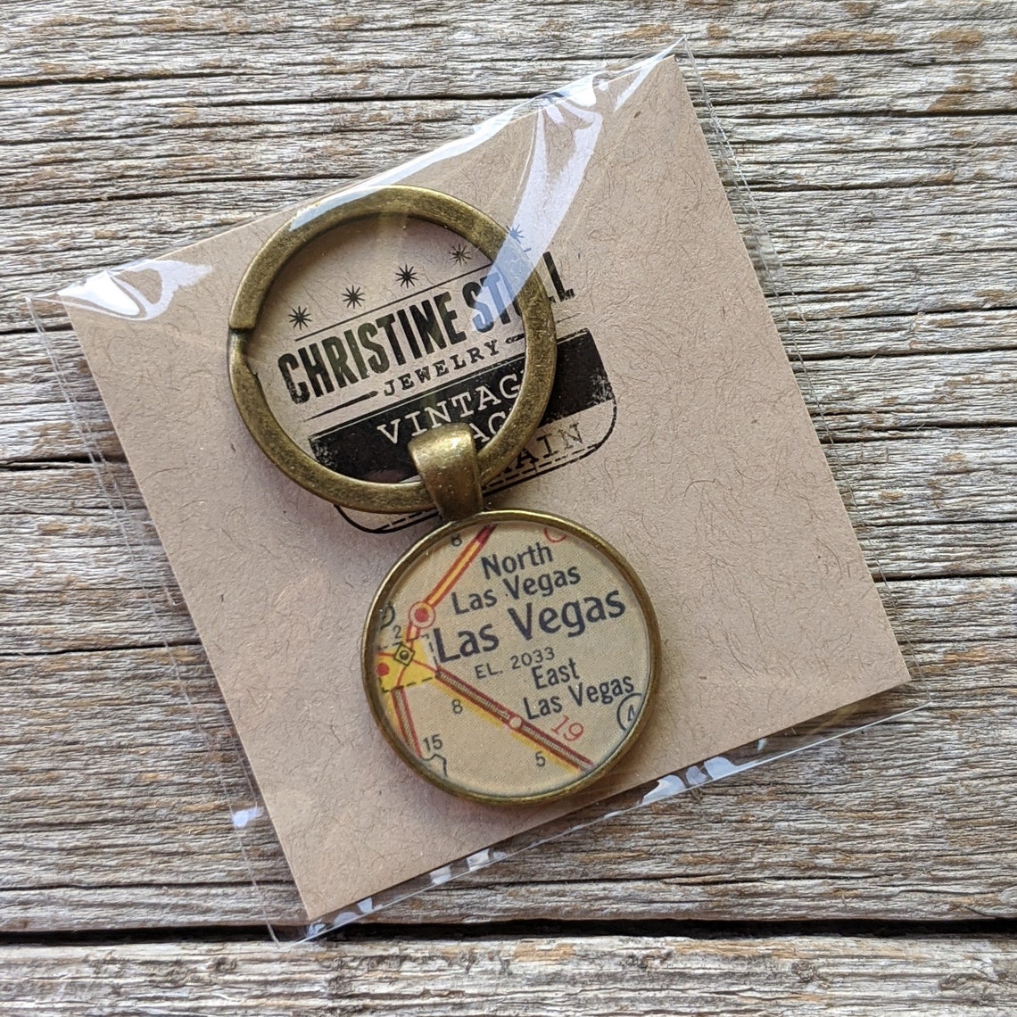 Las Vegas Keychain Las Vegas Nevada Vintage Map Keychain Etsy