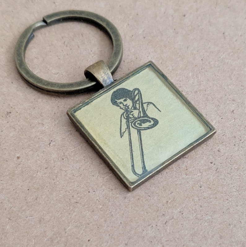 Trombone Keychain or Pendant Trombone Vintage Dictionary Etsy