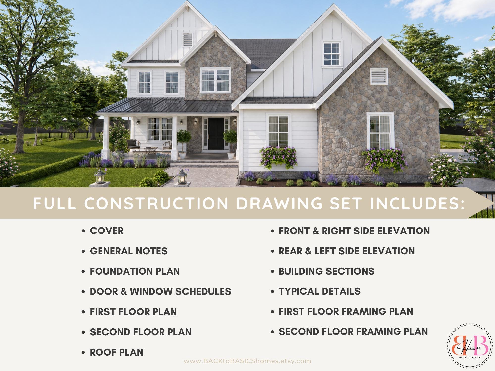 Modern Farmhouse House Plan 2 Story | 4 Bedroom 3 Bathroom Home Plan ...