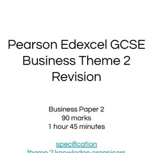 Pearson Edexcel GCSE Business Theme 2 Revision Notes