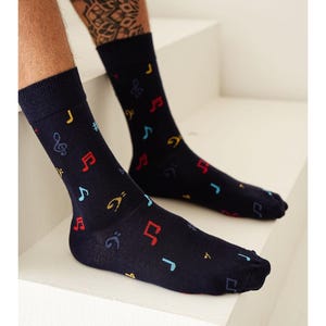 Calcetines unisex con melodía y notas musicales, calcetines, calcetines divertidos, calcetines locos, calcetines coloridos, idea de regalo, regalo perfecto, no coincidentes