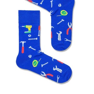 Handyman Mechanic Garage Tools Unisex Socks, Socks, Funny Socks, Crazy Socks, Colorful Socks, Gift Idea, Perfect Gift, Mismatched