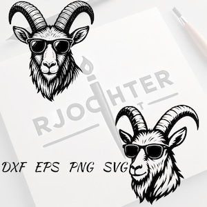 Goat Wearing Sunglasses Svg | Goat Wearing Sunglasses Png | Cool Goat SVG| Cool Goat Clipart | Goat PNG | Goat SVG