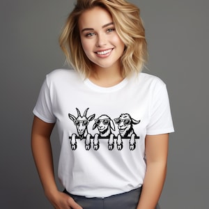 Zonnebril geiten Clipart: grappige boerderijdieren vectorontwerp, digitale tekening, dierlijke illustraties