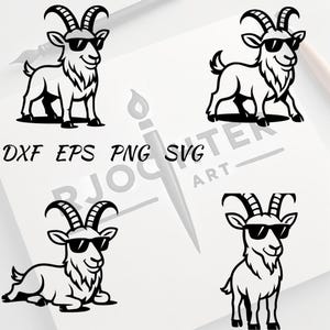 Goat Wearing Sunglasses Svg | Goat Wearing Sunglasses Png | Cool Goat SVG| Cool Goat Clipart | Goat PNG | Goat SVG