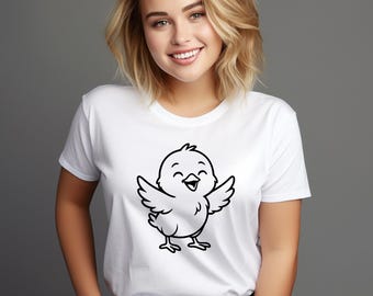 Chick Silhouette SVG: Animal Clip Art, Cricut Cut Files, Digital Drawing