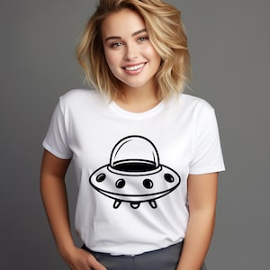Clipart de alienígena em SVG: Arquivos de corte para Cricut, desenho digital, OVNI