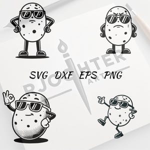 Potato Wearing Glasses SVG Cool Potato SVG Bundle Clipart Potato Hipster Cartoon | Potato With Glasses Png