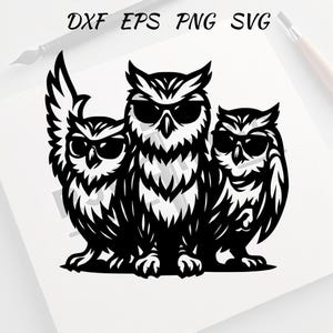 Owl With Sunglasses Svg - Owl Png - Owl Clipart - Owl Vector Bundle Pack - Cool Owl Vector Set with Hat and Glasses