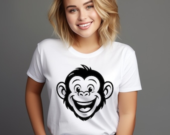 Monkey Silhouette SVG: Animal Clip Art, Cricut Cut Files, Digital Drawing