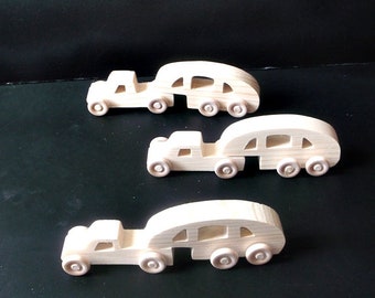 7 Handcrafted Wood Toy Vehicles OT-38 unfinished or finished