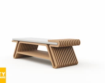 Banco Paramétrico - ENKI / Muebles de Madera / Archivos Digitales para Máquinas de Corte CNC y Guía de Instalación