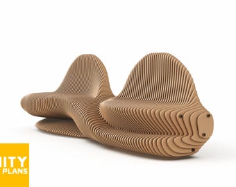 Parametric Bench - NIVORRA - Wooden Furniture - Digital Files for CNC Cutting Machines & Installation Guide