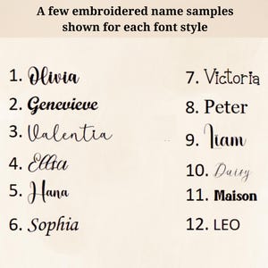 Embroidery font chart for custom name baby pillow 3