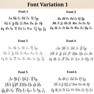 Embroidery font chart for custom name baby pillow 1