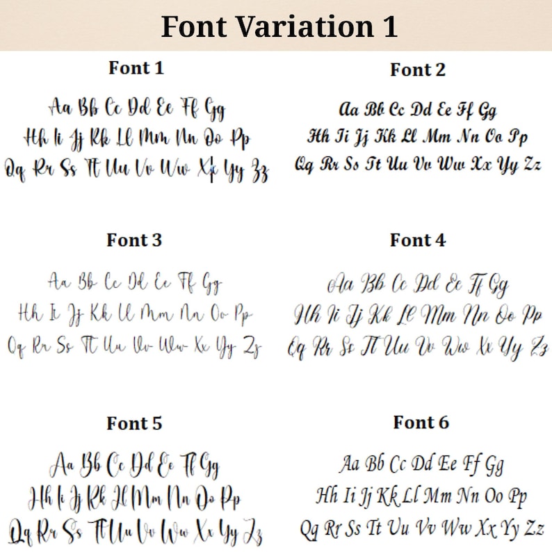 Embroidery font chart for custom name baby pillow 1