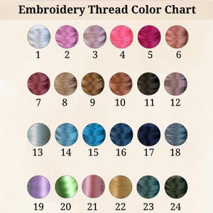 Thread color chart for embroidered ruffle baby cushion
