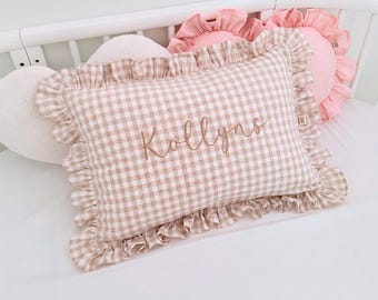 Personalized Baby Name Pillow – Custom Embroidered Nursery Cushion, Personalized Birthday Gift, Handmade Keepsake
