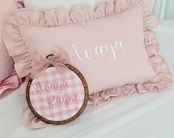 Embroidered Baby Name Hoop, Custom Name Sign, Personalized Nursery Wall Decor, Newborn Keepsake Gift