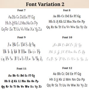 Embroidery font chart for custom name baby pillow 2