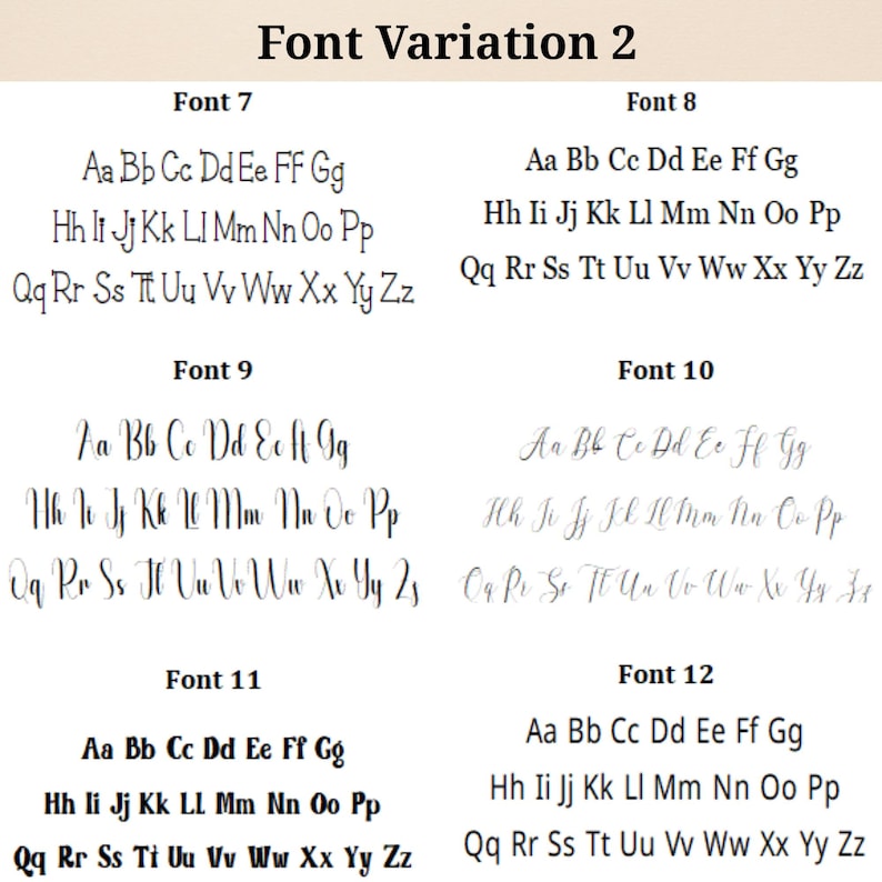 Embroidery font chart for custom name baby pillow 2