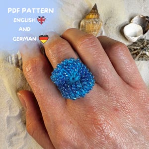 Calypso’s Reef häkeln Ring PDF für Meerjungfrau-Liebhaber Ozean inspiriert Perlen häkeln Schmuck Anleitung DIY Geschenk für Boho Craft Fans