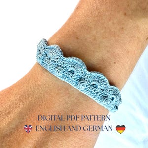 Crochet Bracelet Pattern Mermaid's Wave Ocean Inspired Micro Crochet Jewelry DIY