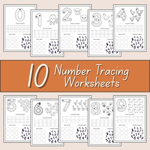 Number Tracing Worksheets 0–9 | Preschool Handwriting Practice | Printable Numbers PDF | Fine Motor Skills
