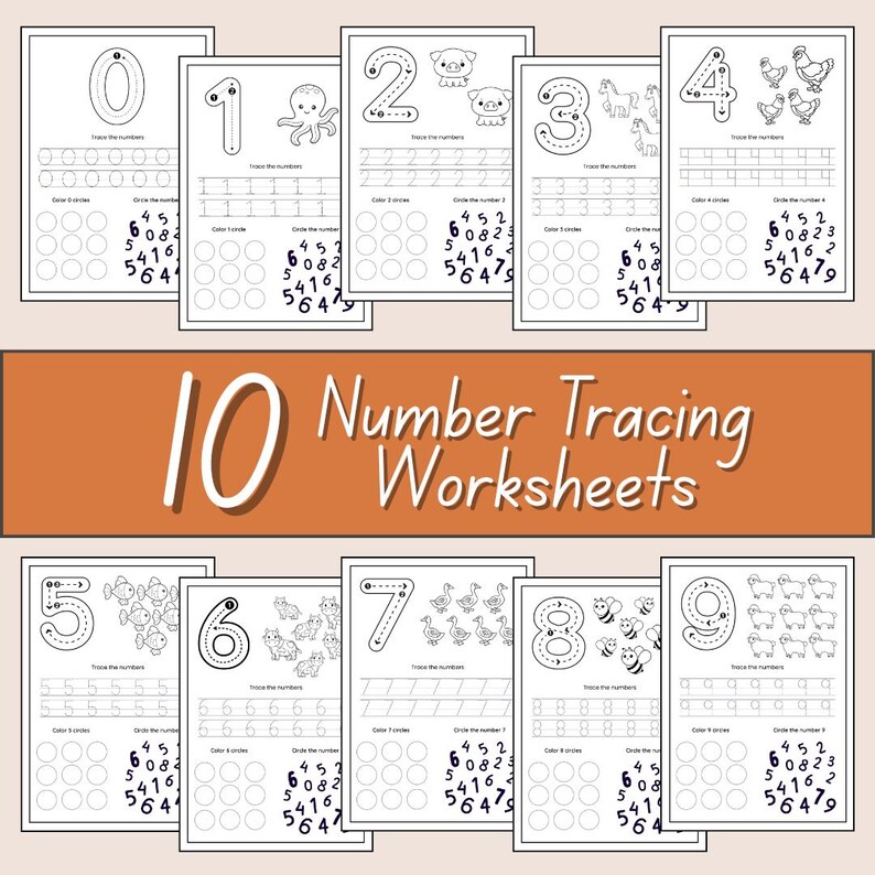 Number Tracing Worksheets 0–9 | Preschool Handwriting Practice ...