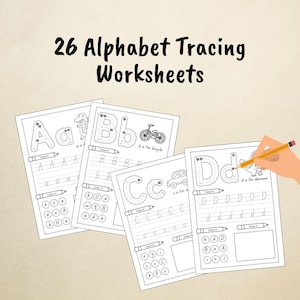 Fiches d'écriture de l'alphabet, Exercices d'écriture pour enfants, Pratique de l'écriture en maternelle, Méthode Montessori pour l'école à la maison, Tracé des lettres