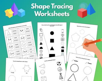 Shape Tracing Worksheets, Preschool Shape Tracing, Basic Shape Tracing, Printable Shape Worksheets, Homeschool Worksheets