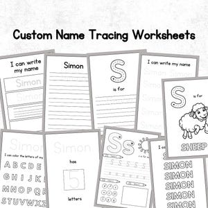 Custom Name Tracing Worksheets | Personalized Name Writing Practice | Preschool Handwriting Worksheets | Printable PDF