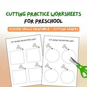 20 knipoefeningen voor kleuters | Printbare schaaroefeningen | Vormen knippen voor kleuters | Fijne motoriekactiviteiten