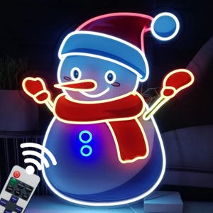 Letreros de neón personalizados con dibujos animados, regalo para niños, letreros acrílicos personalizados, letreros de muñeco de nieve con impresión UV, letreros de neón de gato, letreros de neón de panda con impresión UV, decoración de pared LED para niños.