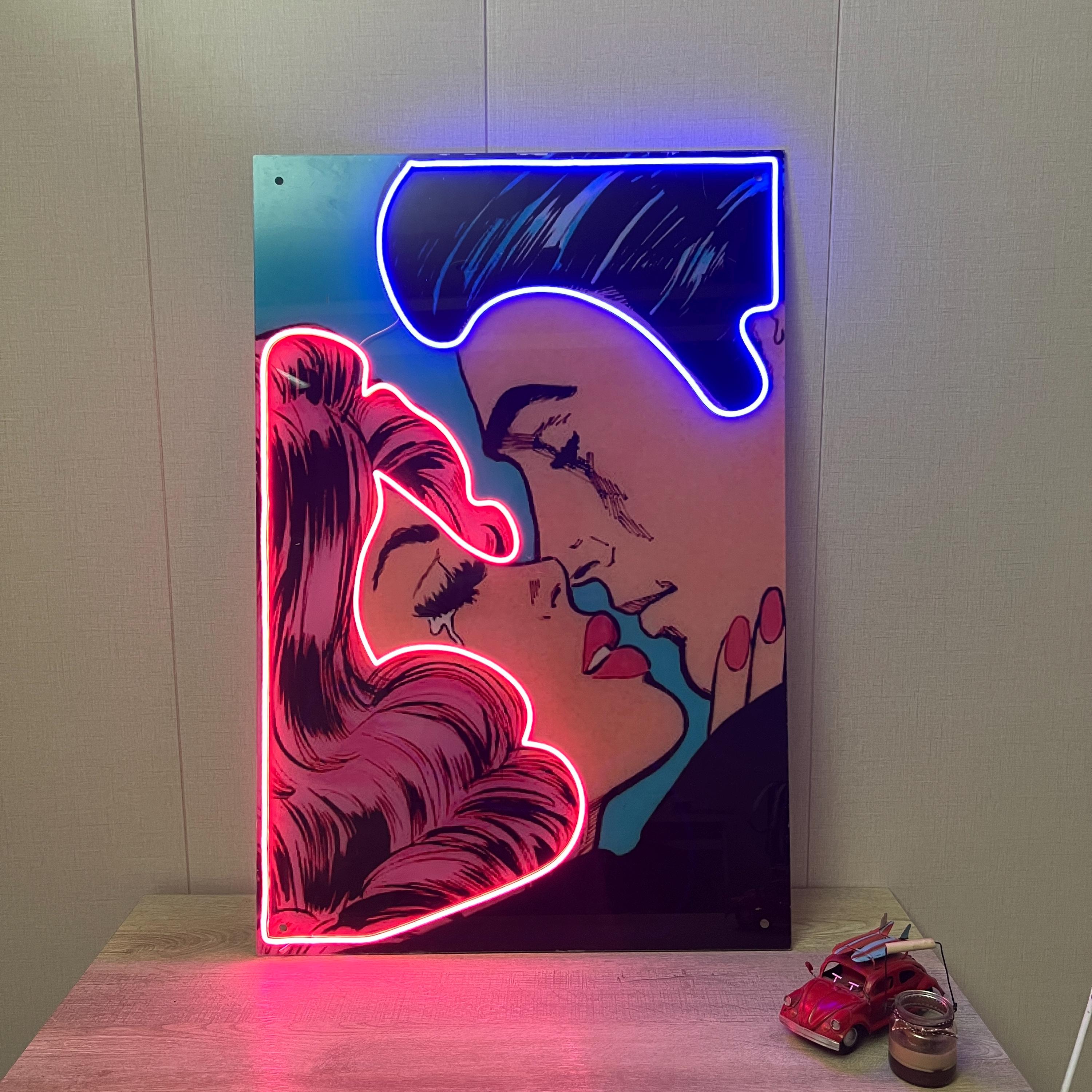 Pop Art LED Neon Sign – Vibrant Wall Decor for Bedroom, Lounge, Salon, or Studio,Custom Decor, Led Sign, Custom UV sign, Home Decor, UV sign