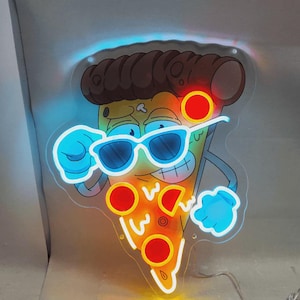Letrero de neón personalizado con impresión UV, regalo para niños, decoración de dormitorio, letrero de neón de dibujos animados, letrero de neón de regalo personalizado, letreros de neón de donas, letreros LED de pizza