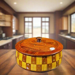 Handmade 12-Inch Shesham Wood Storage Box with Brass Inlay – Decorative Home Organizer