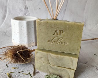 Exfoliating Peppermint Tea Tree Soap: Natural Olive Stone Scrub