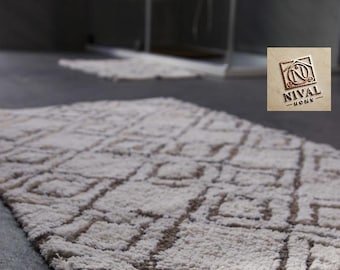 Badematte Bad Deko Teppich 100% Baumwolle Boheme Beige Cava 2er Set