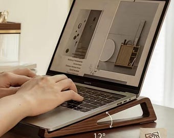 Supporto per laptop da scrivania / Supporto in legno per tablet portatile Supporto in legno