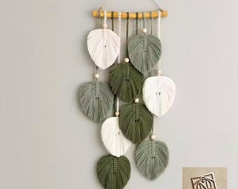 Decorazione da parete pendente in legno, stile boho in legno