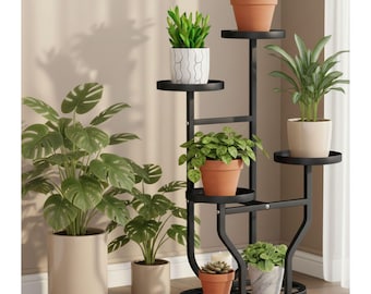 Metal Tiered Plant Stand with Wheels - 5 Tier Corner Display