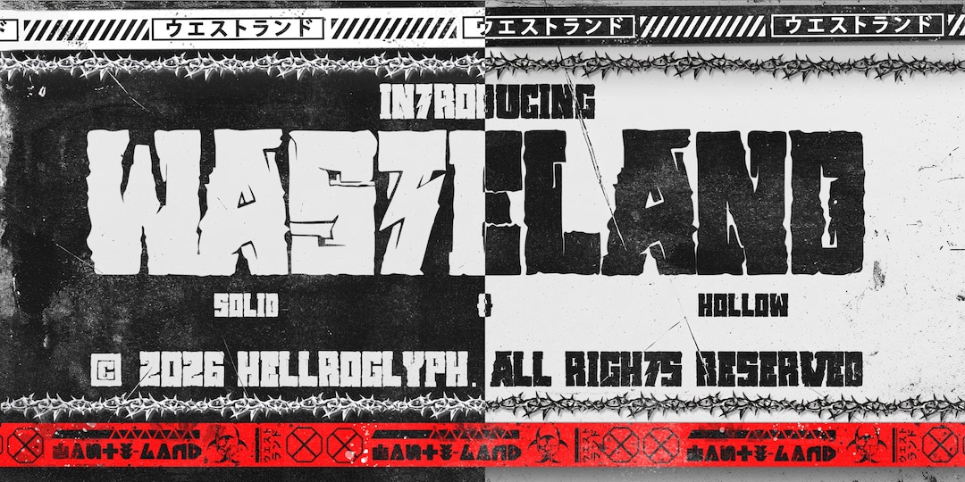 WASTELAND – Dystopian Brutal Grunge Font Display Typeface