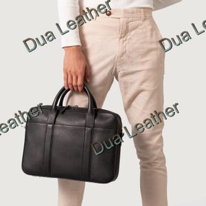 Bolso de viaje personalizado de piel de grano superior para portátil de 16", maletín, cartera, portátil, tableta, bandolera para hombre y mujer