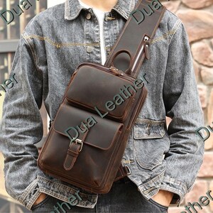 Bolso de piel auténtica hecho a mano, bolso de estilo premium, bolso de piel vintage, bolso de piel retro, bolso bandolera de piel.