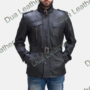 Black Leather Jacket For Men Motorcycle Jacket Steampunk Leather Jacket Mens Leather Biker Jacket Sheepskin Leather Unique Gift Idea For Him