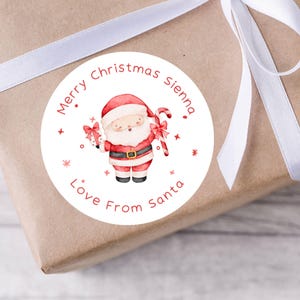 24 Personalised Christmas Stickers, Father Christmas Stickers, Christmas Wrapping Tags, Christmas Labels Santa Stickers Custom Gift tags