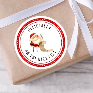 Christmas Official Nice List Christmas Stickers, Christmas Labels, Christmas Labels, Xmas Stickers, Nice List Label, Santa Sticker